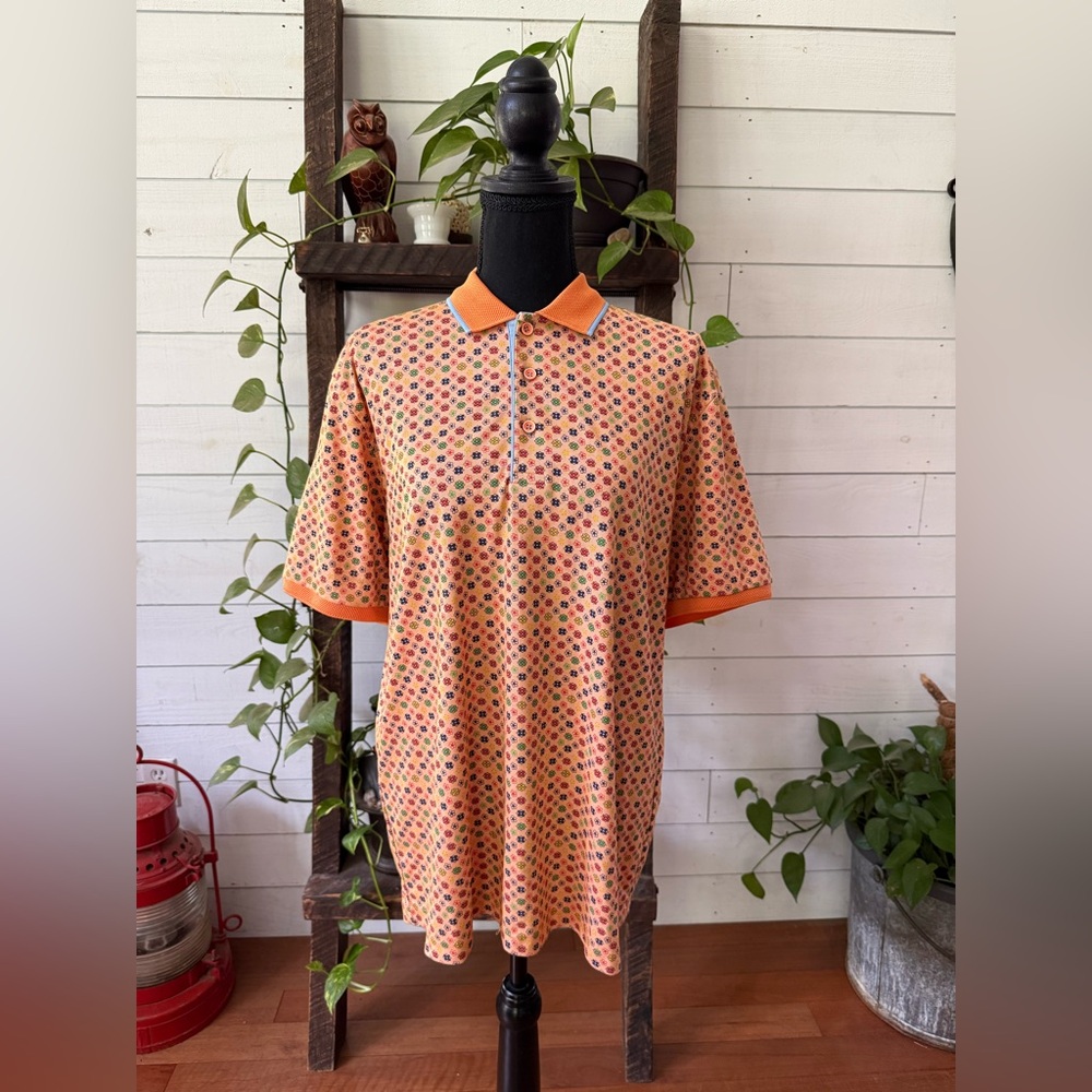 Marcello Orange Floral Men's Polo Shirt